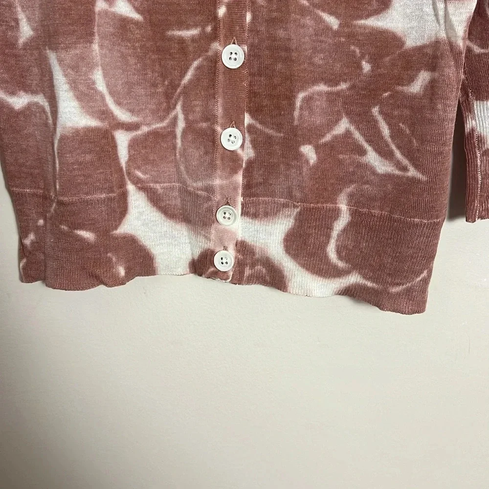 J. Crew‎ Silk & Linen Bold Floral Cardigan Sweater Size Small Coastal Classic